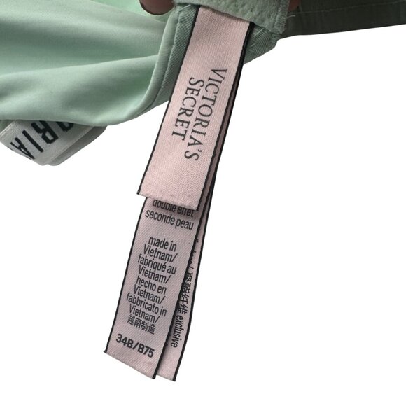 Victorias Secret Lightly Lined Wireless Bra Sage Green Adjustable Straps Size 34 - Picture 4 of 4